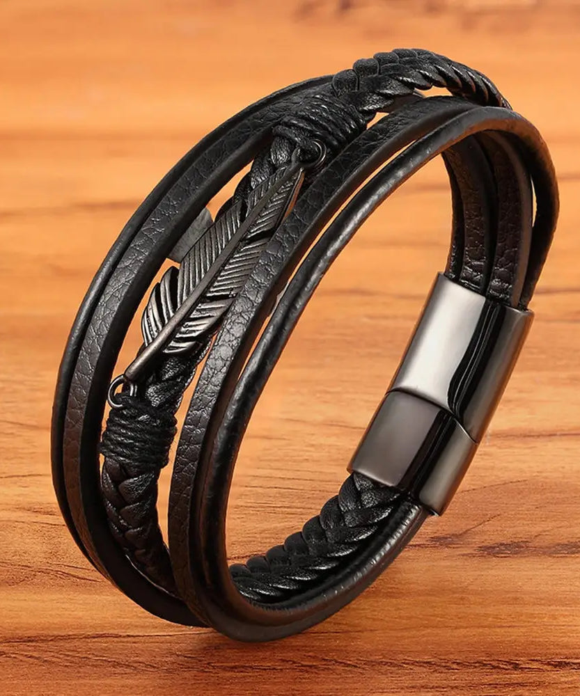 Bracelet cuir homme "APALACHE TRAIL"