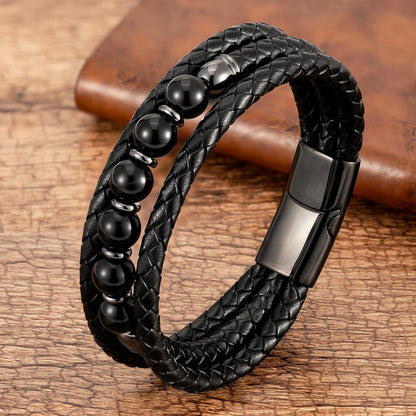 Bracelet cuir homme "TRENDY"