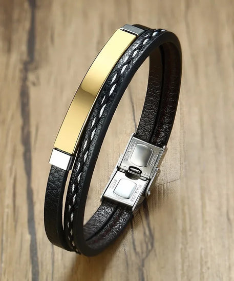 Bracelet cuir homme "VNOX"