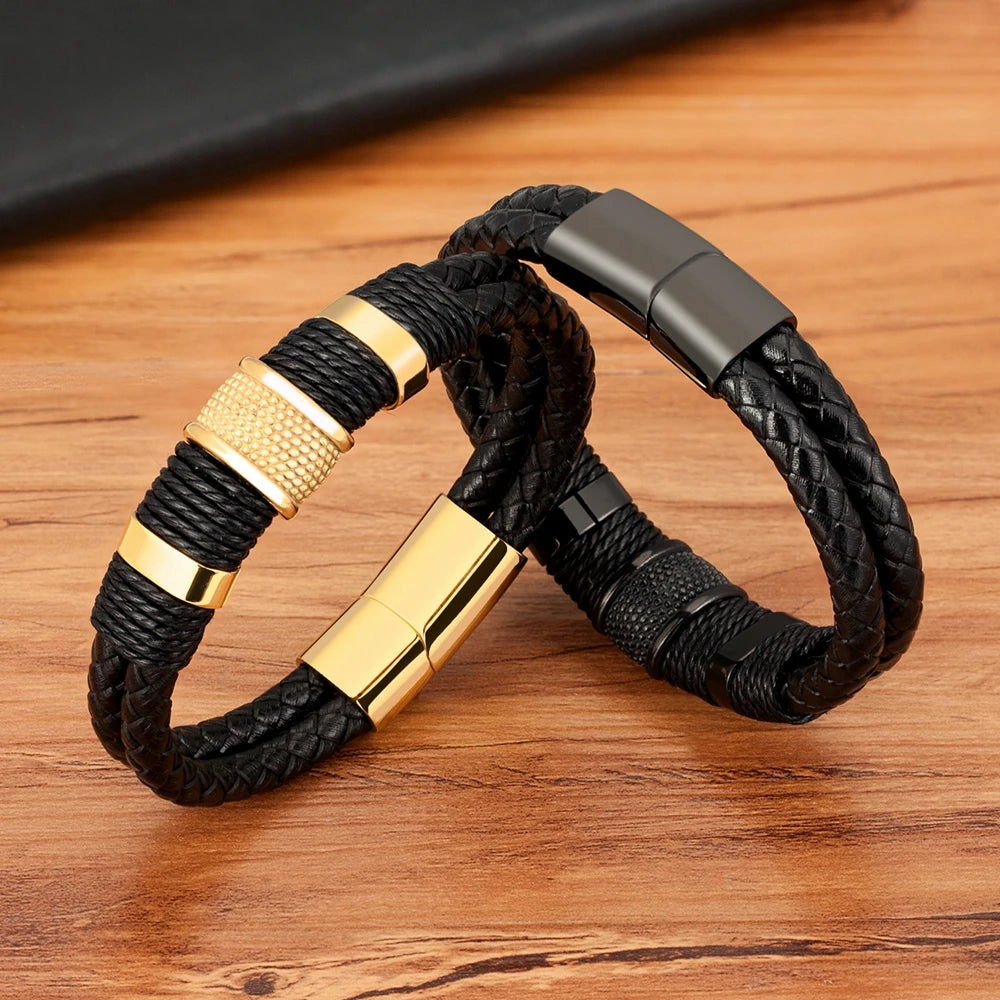 Bracelet cuir homme "BLUE MAN"