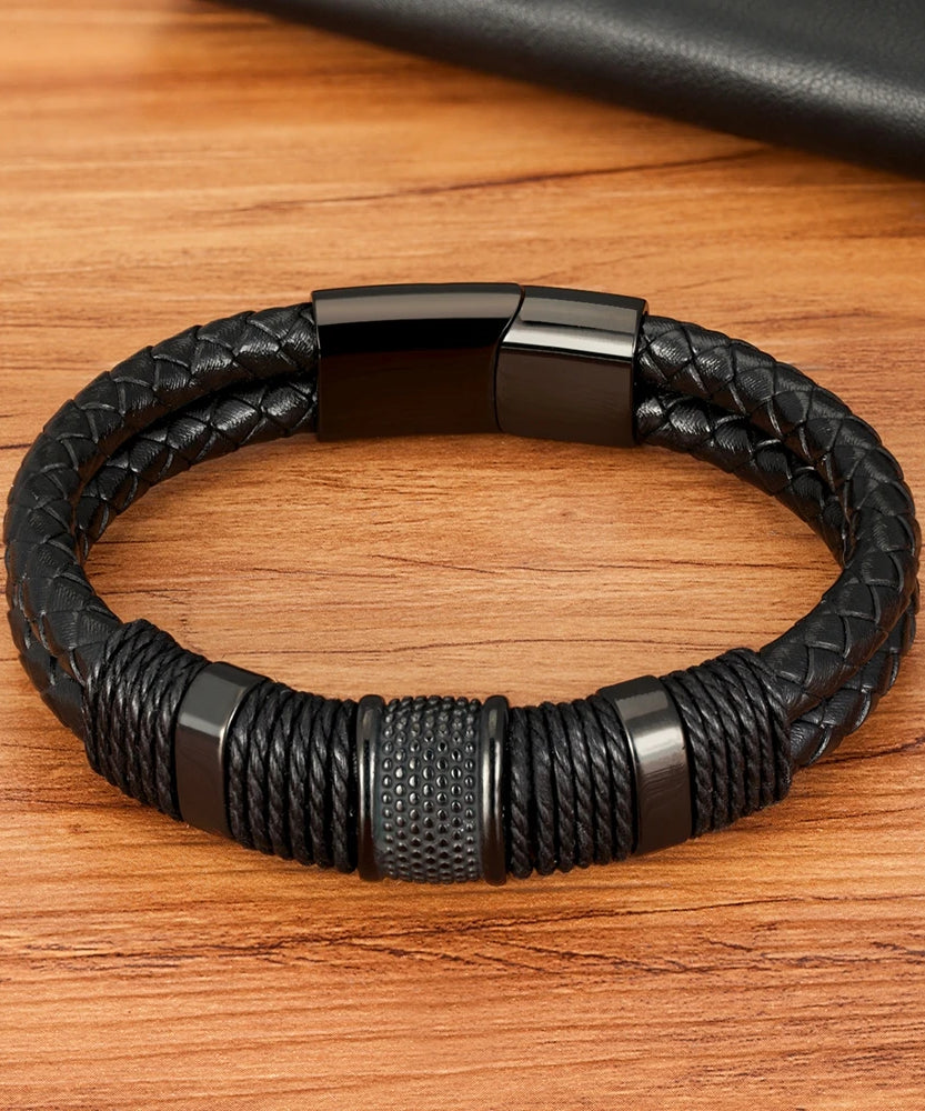 Bracelet cuir homme "BLUE MAN"