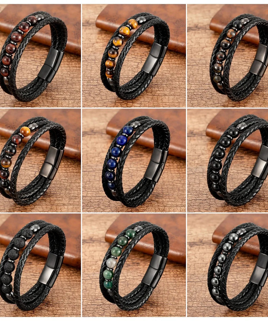 Bracelet cuir homme "TRENDY"