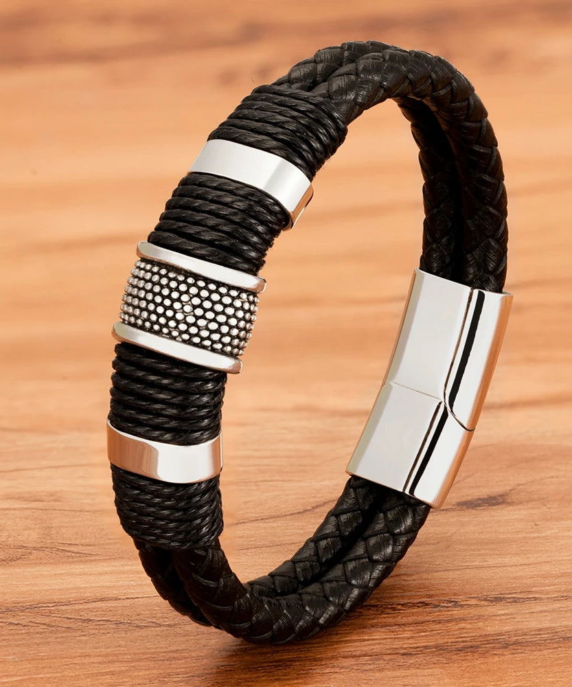 Bracelet cuir homme "BLUE MAN"