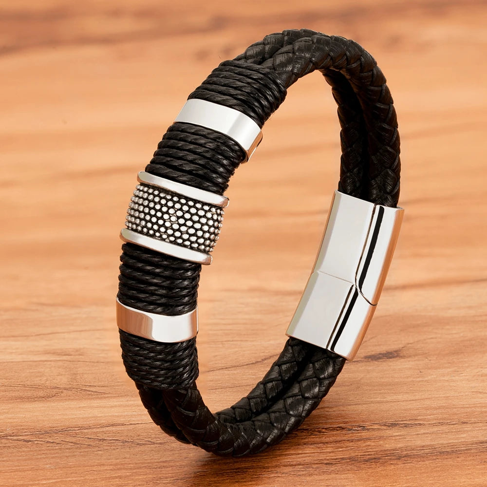 Bracelet cuir homme "BLUE MAN"