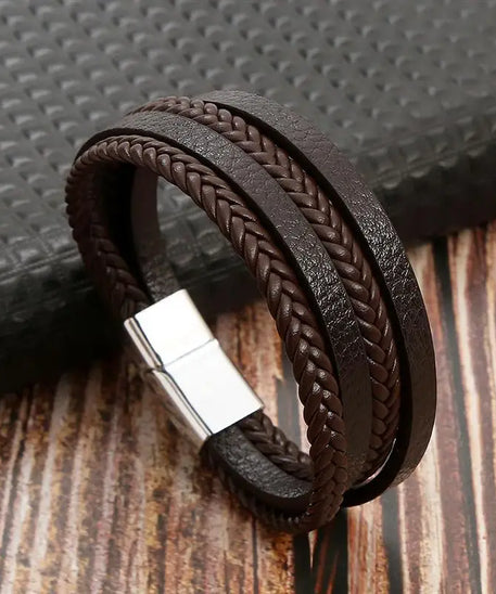 Bracelet cuir homme "TIGER EYE"