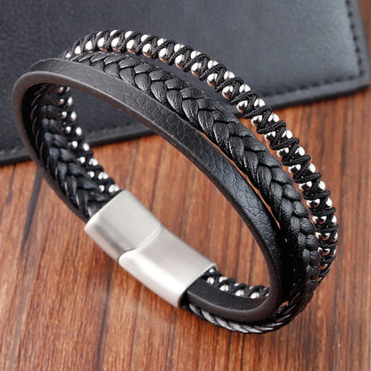 Bracelet cuir homme "JAIL STEEL"