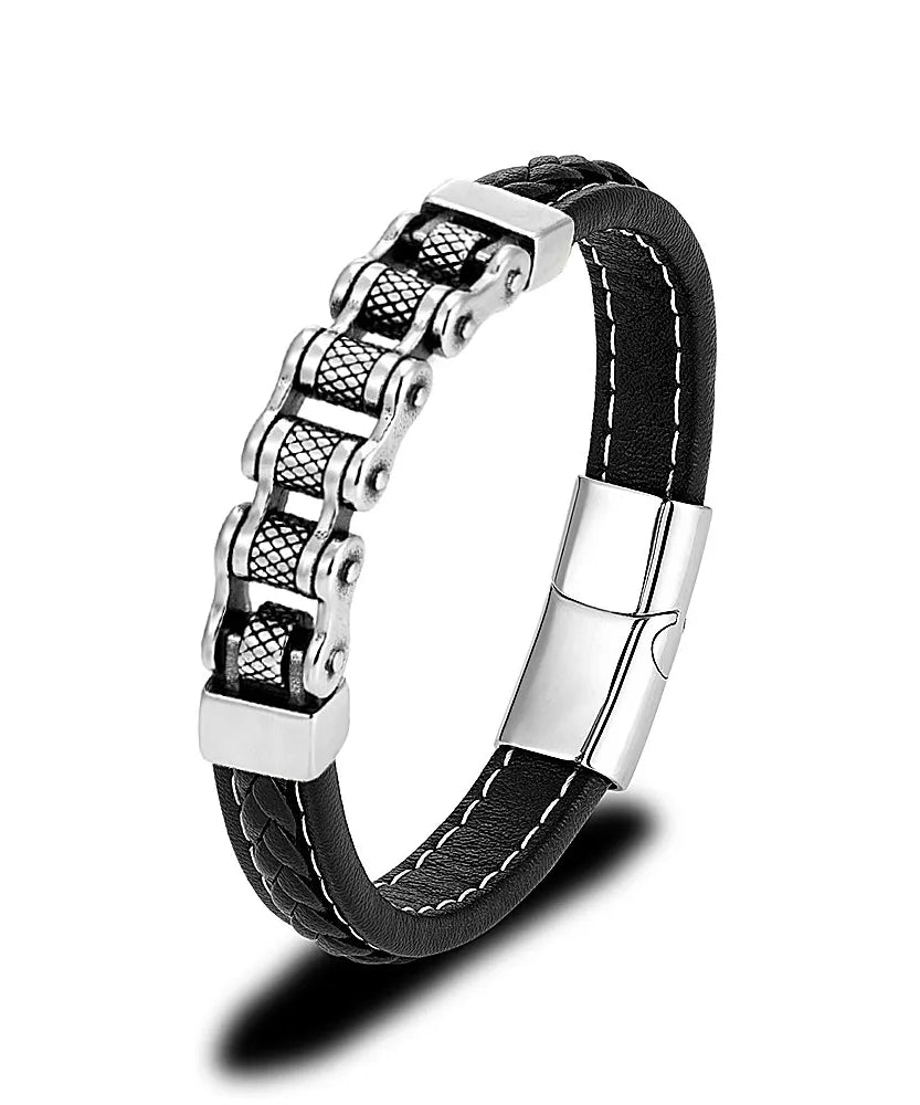 Bracelet cuir homme "MAILLON"