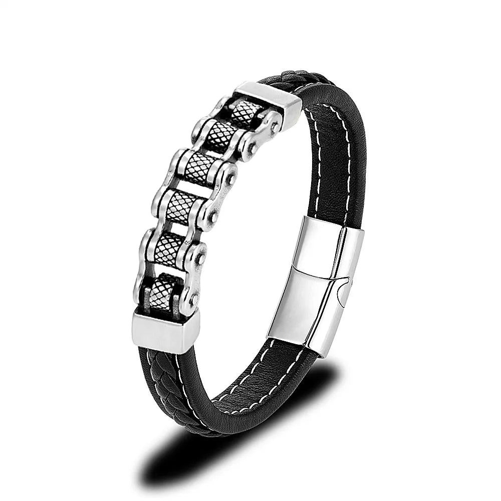 Bracelet cuir homme "MAILLON"