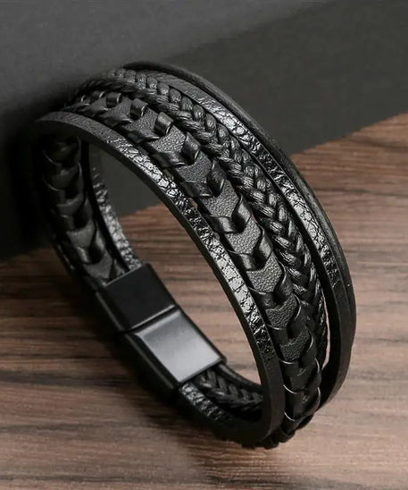 Bracelet cuir homme "TIGER EYE"