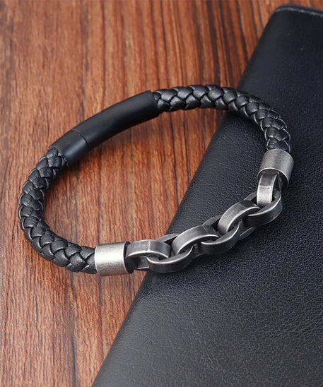 Bracelet cuir homme "JAIL STEEL"