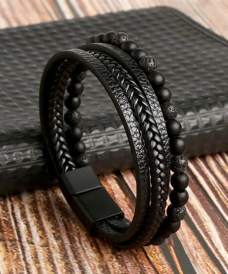 Bracelet cuir homme "TIGER EYE"