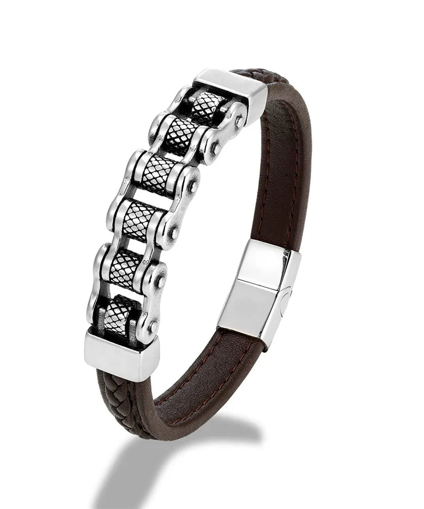 Bracelet cuir homme "MAILLON"