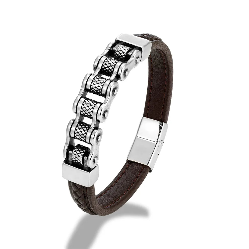 Bracelet cuir homme "MAILLON"