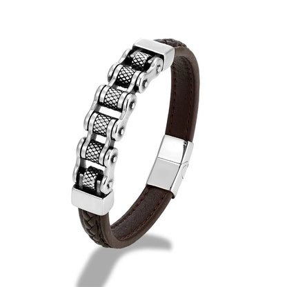 Bracelet cuir homme "MAILLON"