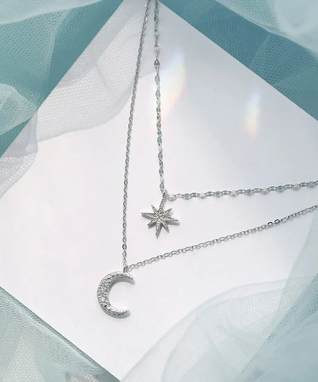 Collier ARGENT Femme "MOON STAR"