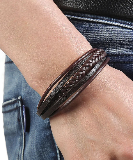 Bracelet cuir Homme "INDIAN"
