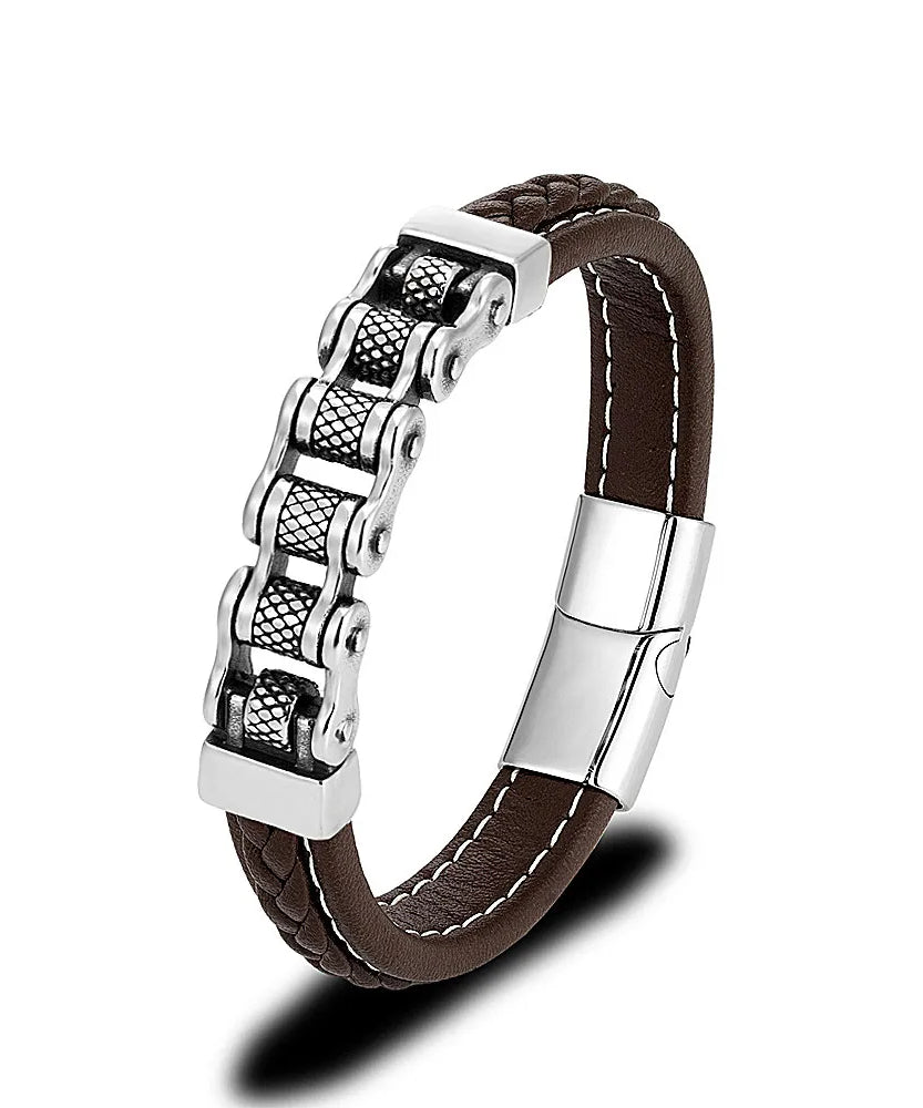 Bracelet cuir homme "MAILLON"