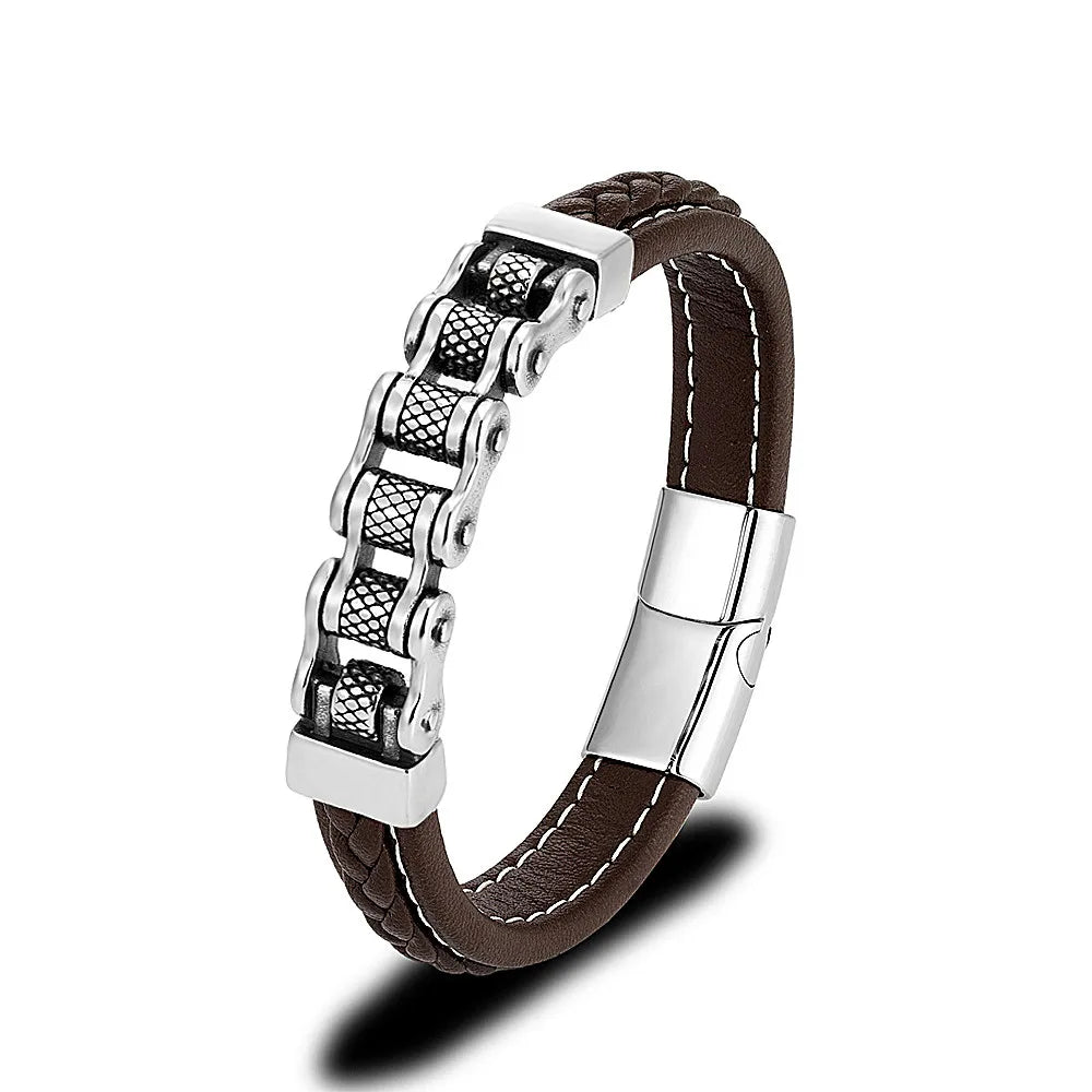 Bracelet cuir homme "MAILLON"
