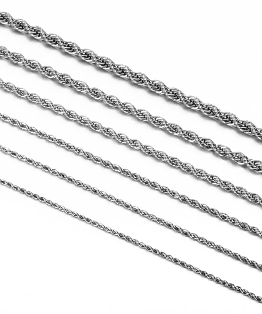 Chaine HOMME Argent maillons fins ou moyens