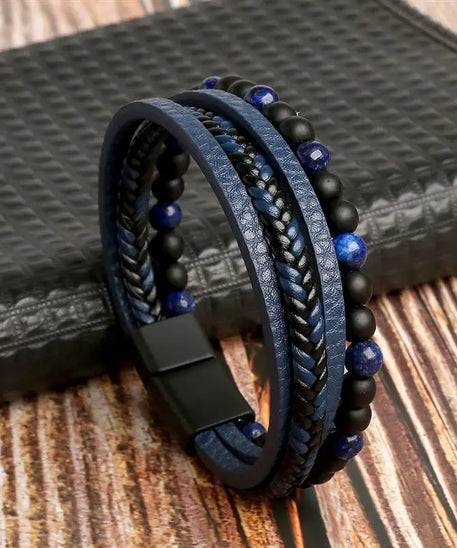 Bracelet cuir homme "TIGER EYE"