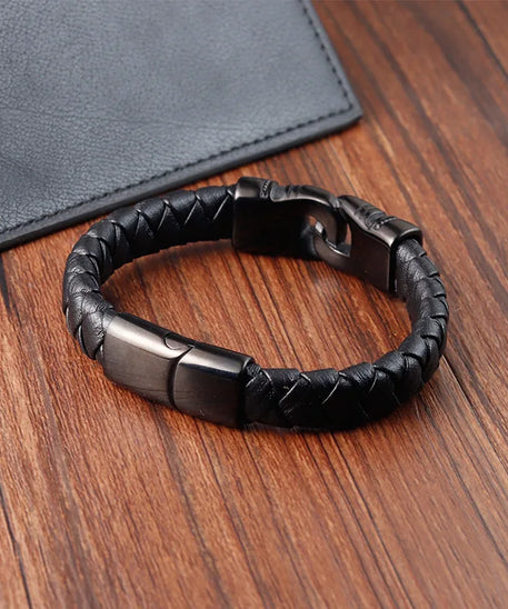 Bracelet cuir homme "DOUBLE TEETH"