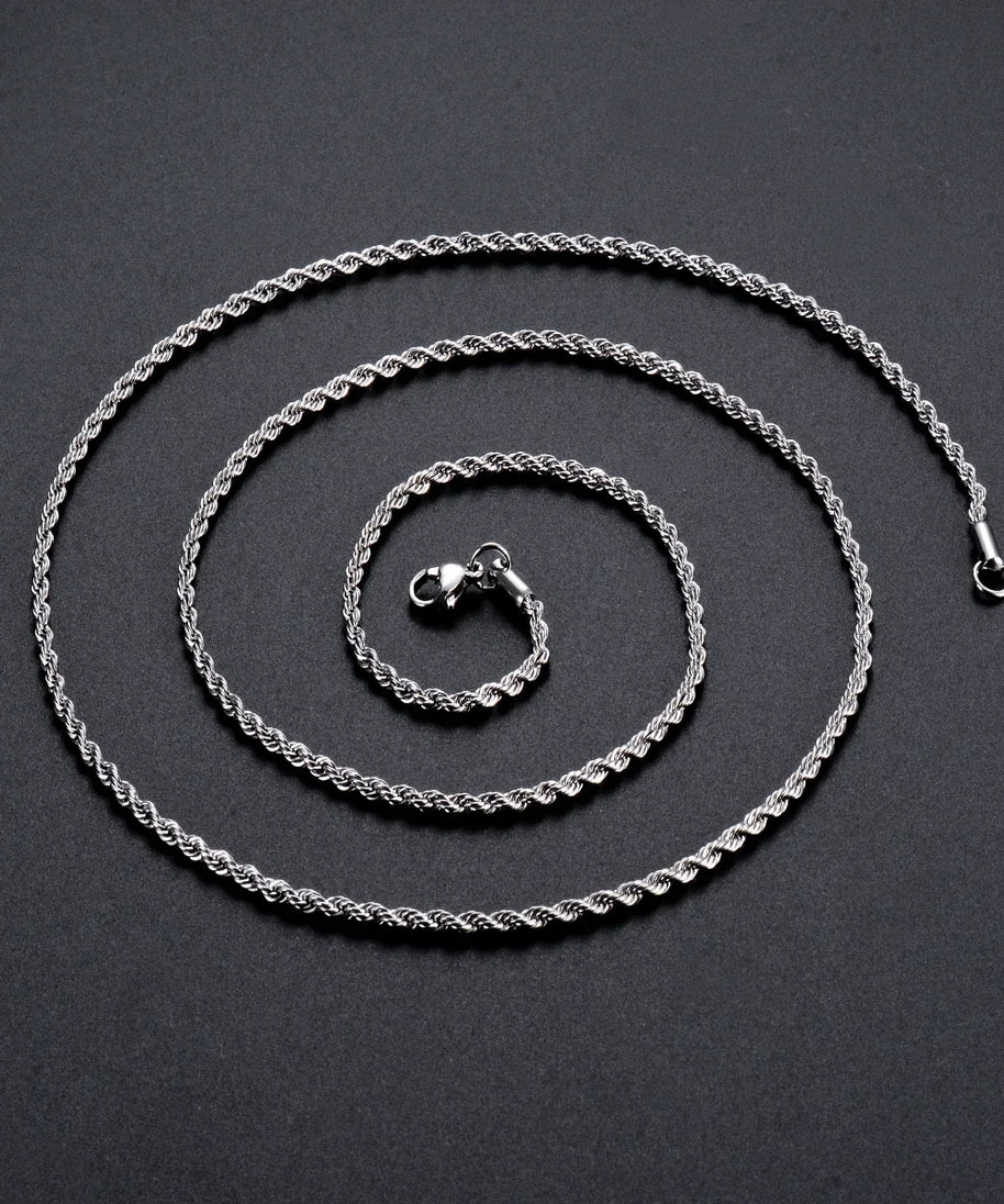 Chaine HOMME Argent maillons fins ou moyens