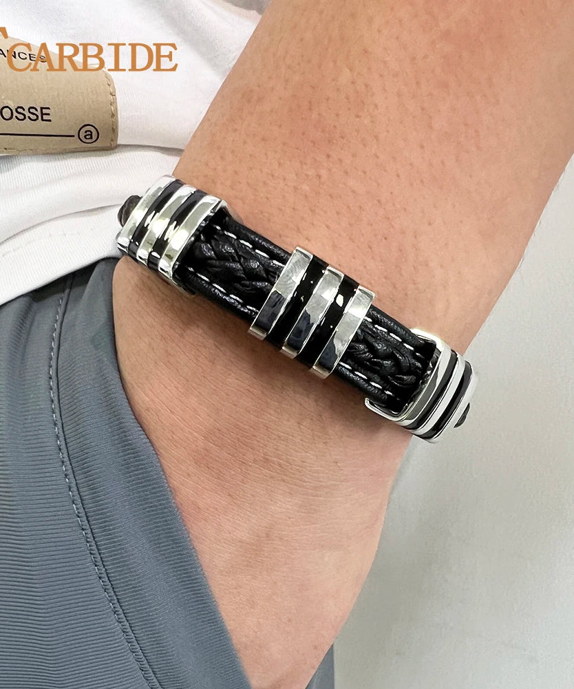 Bracelet cuir homme "MAGNETIC"