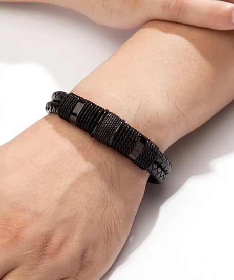 Bracelet cuir homme "SNAKE SKIN"