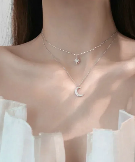 Collier ARGENT Femme "MOON STAR"