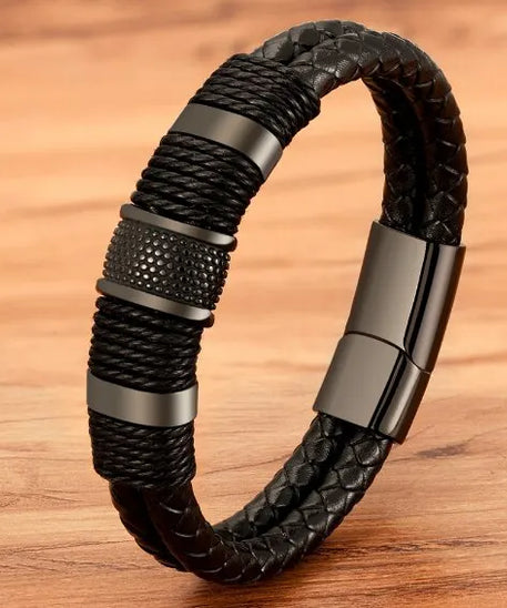 Bracelet cuir homme "SNAKE SKIN"