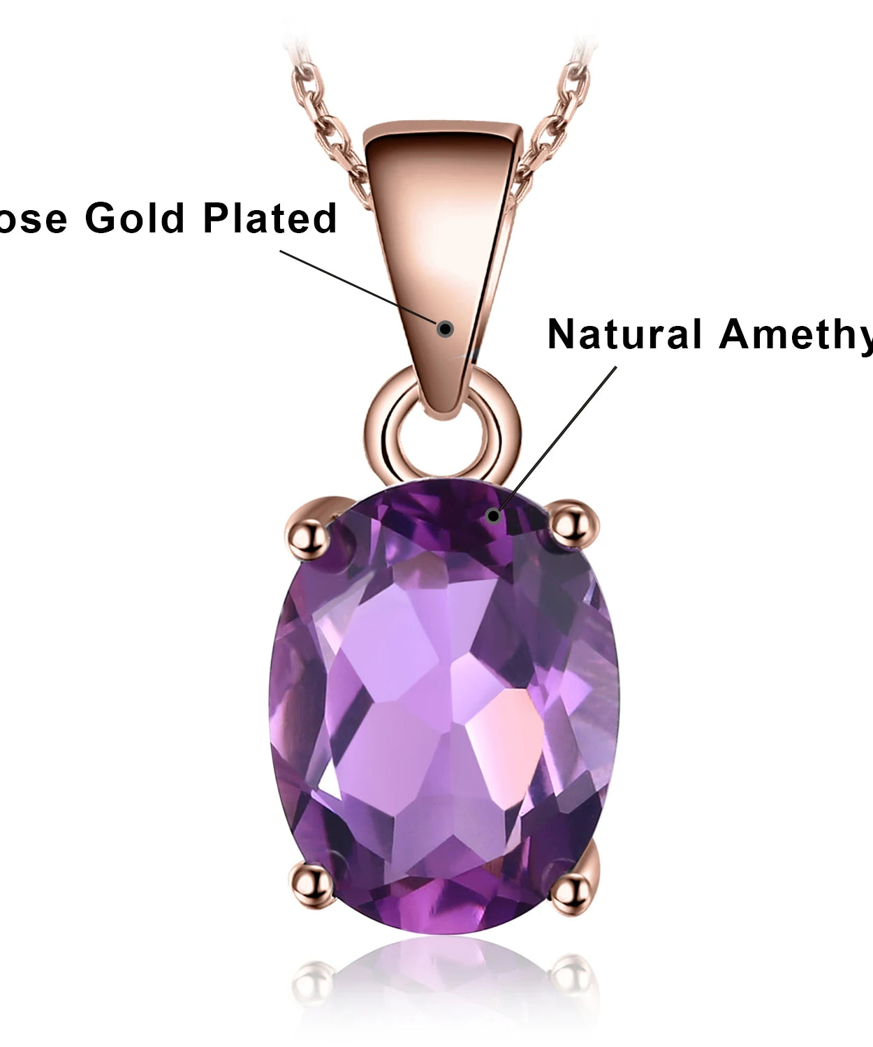 Collier ARGENT FEMME "AMETHYSTE" SANS CHAINE