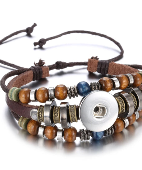 Bracelet cuir homme "Tribal King"