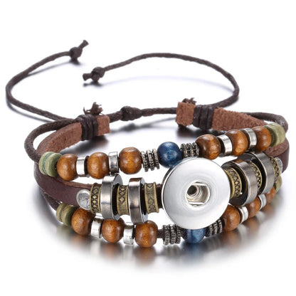 Bracelet cuir homme "Tribal King"