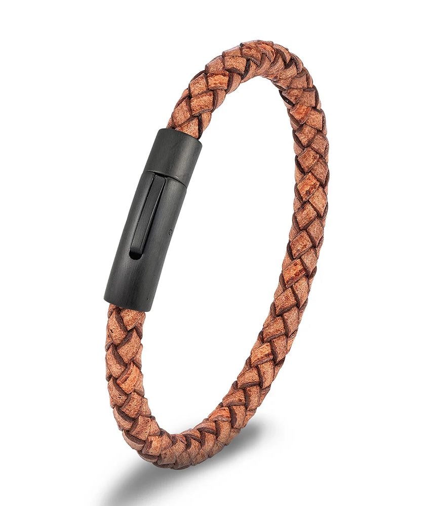 Bracelet cuir homme "SIMPLE WHEEL"
