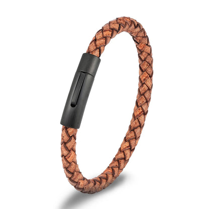 Bracelet cuir homme "SIMPLE WHEEL"