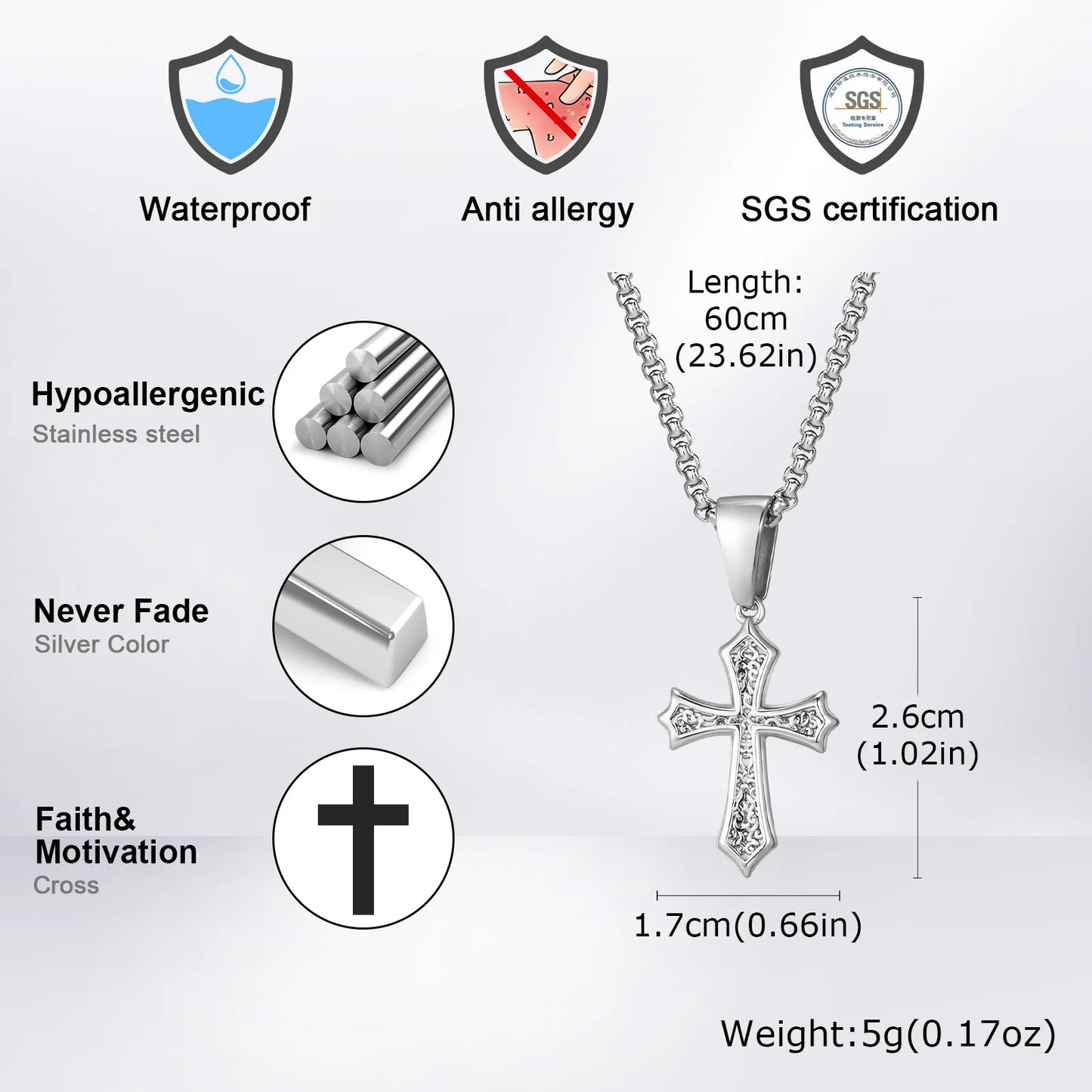 Chaine PENDENTIF croix pour hommes