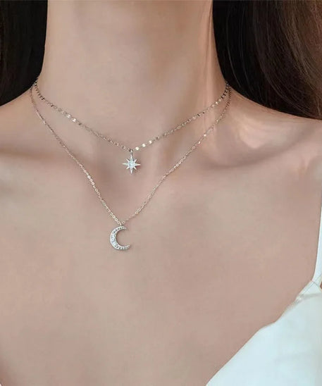 Collier ARGENT Femme "MOON STAR"