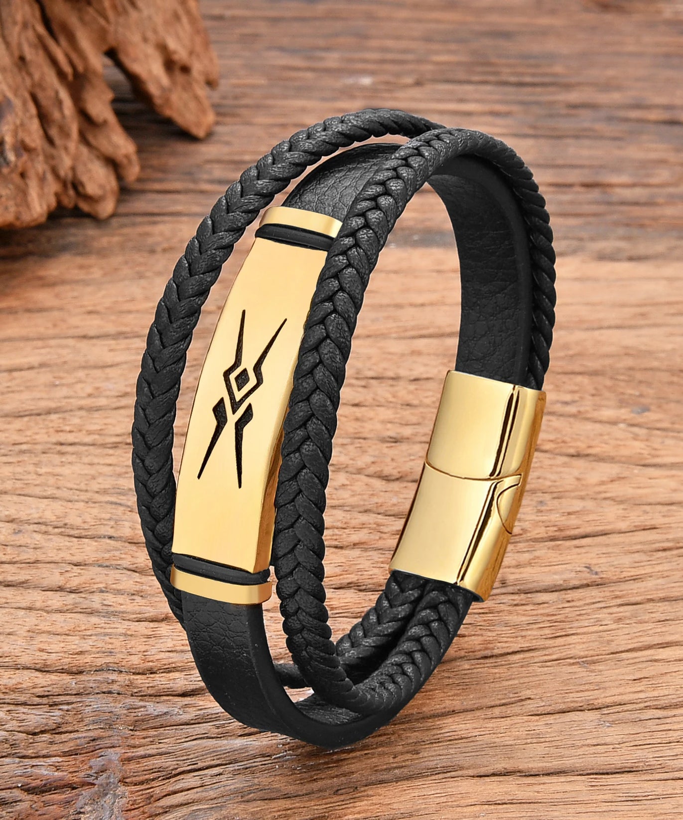 Bracelet cuir homme "STORM"