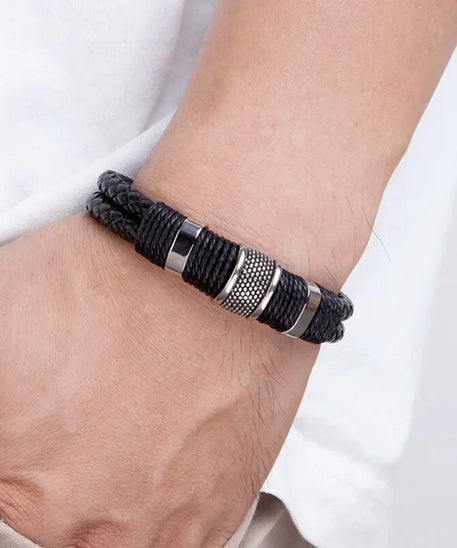 Bracelet cuir homme "SNAKE SKIN"