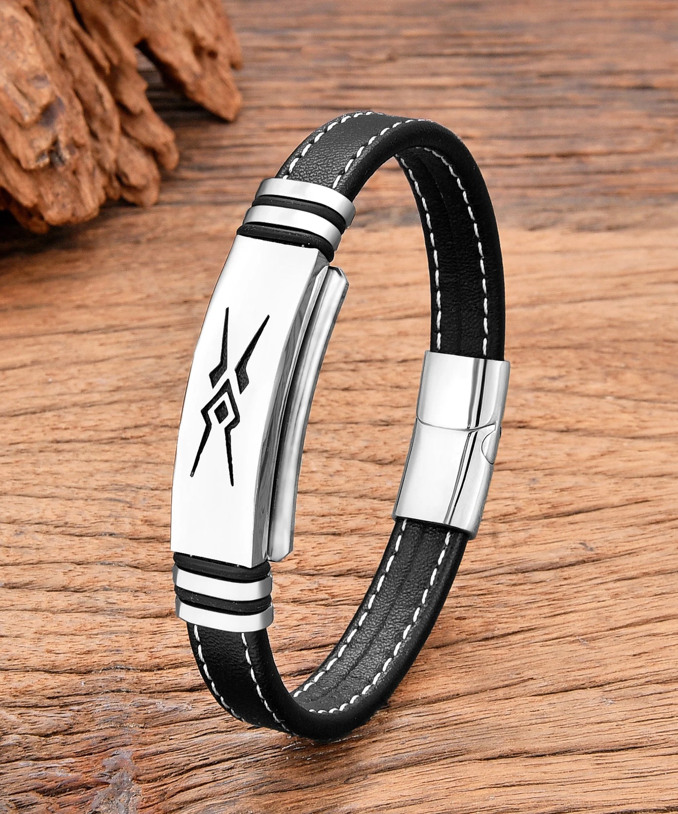 Bracelet cuir homme "STORM"