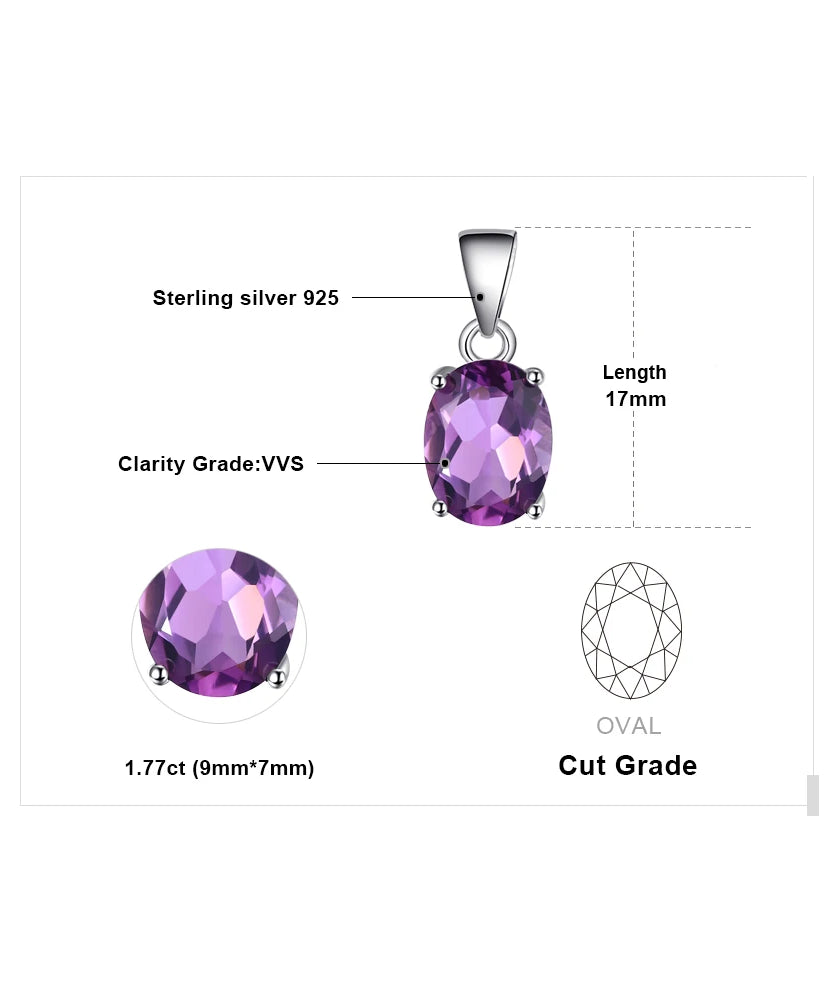 Collier ARGENT FEMME "AMETHYSTE" SANS CHAINE
