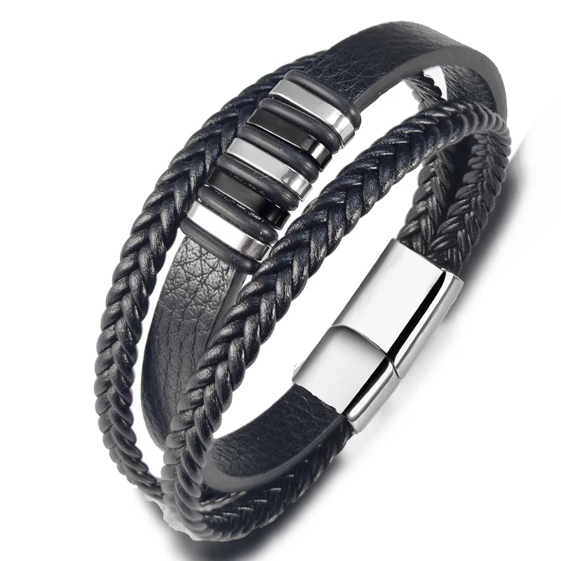 Bracelet cuir Homme "CHARM DESIGN"