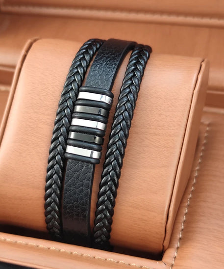 Bracelet cuir Homme "CHARM DESIGN"