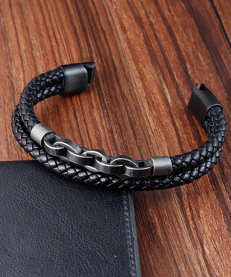 Bracelet cuir homme "JAIL STEEL"