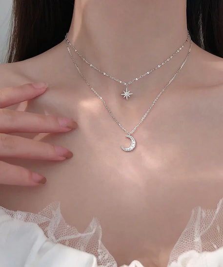 Collier ARGENT Femme "MOON STAR"