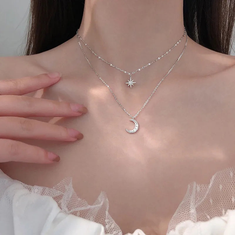Collier ARGENT Femme "MOON STAR"