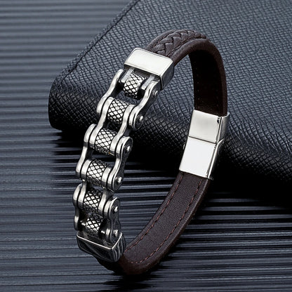 Bracelet cuir homme "MAILLON"