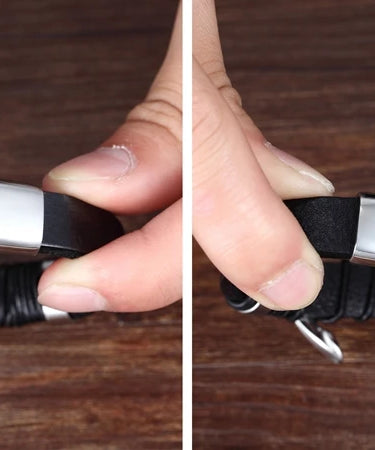 Bracelet cuir homme "BLUE MAN"