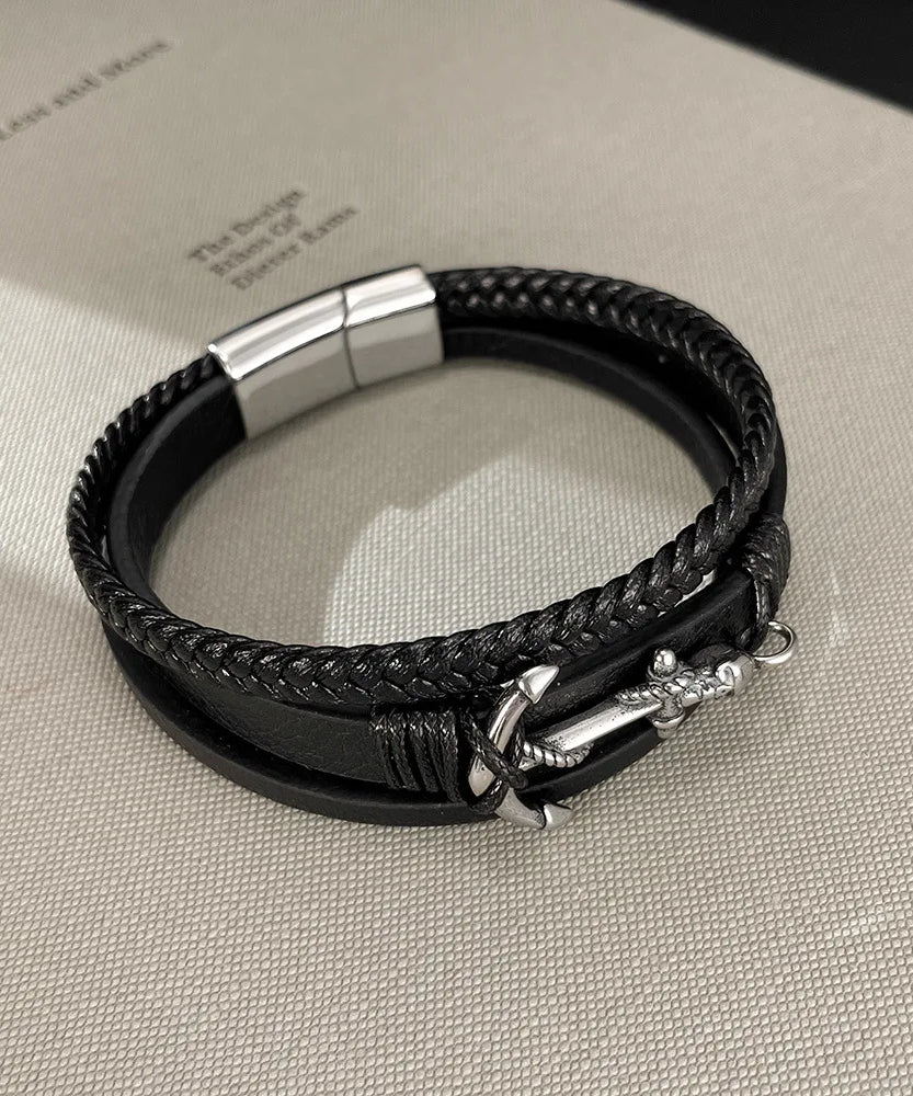 Bracelet cuir homme "ANCHOR"