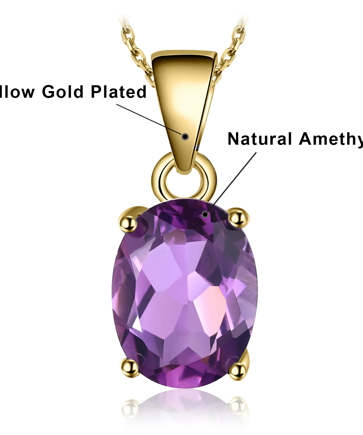 Collier ARGENT FEMME "AMETHYSTE" SANS CHAINE